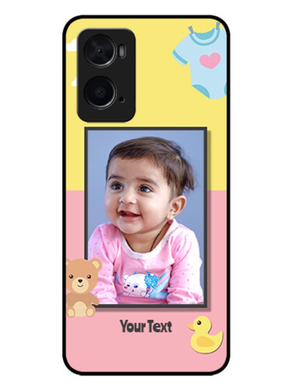 Custom Oppo A96 Photo Printing on Glass Case - Kids 2 Color Design