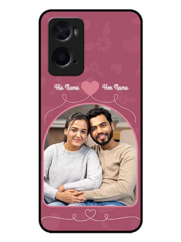Custom Oppo A96 Photo Printing on Glass Case - Love Floral Design