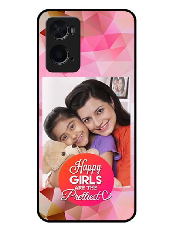 Custom Oppo A96 Photo Printing on Glass Case - Abstract Triangle Design