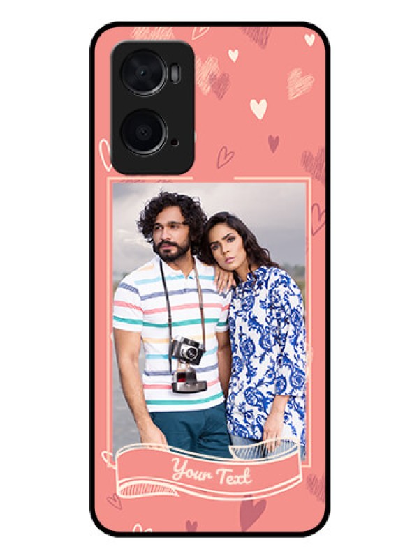 Custom Oppo A96 Custom Glass Phone Case - Love doodle art Design