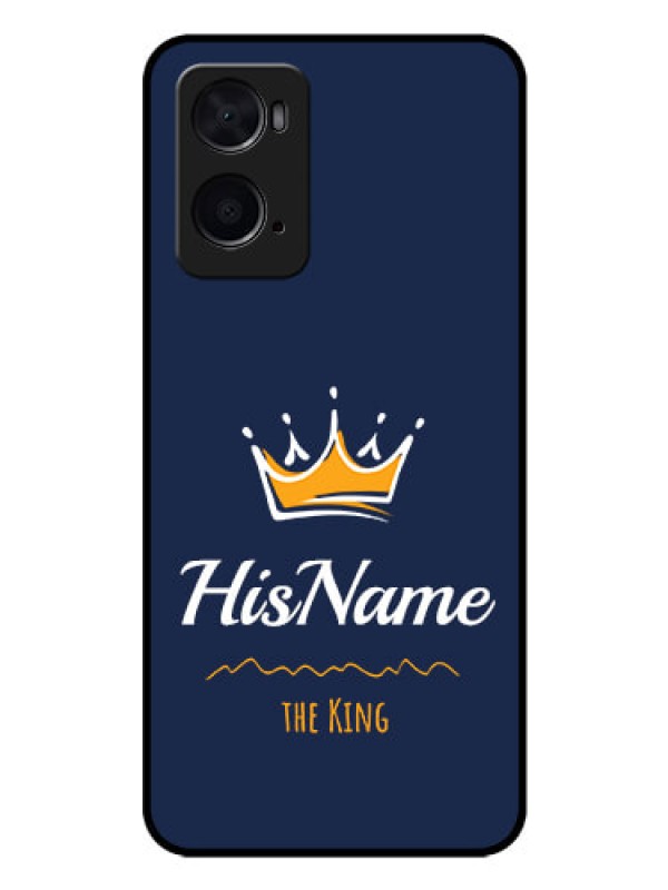Custom Oppo A96 Glass Phone Case King with Name