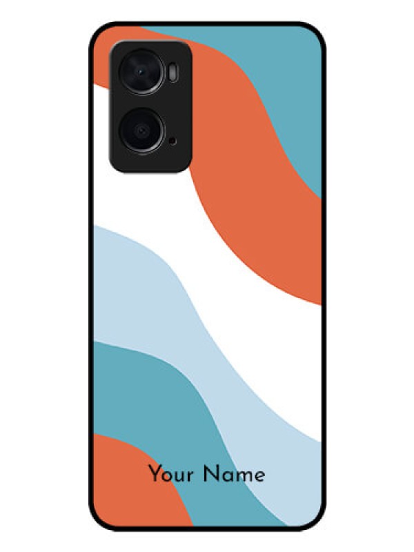 Custom Oppo A96 Custom Glass Mobile Case - coloured Waves Design