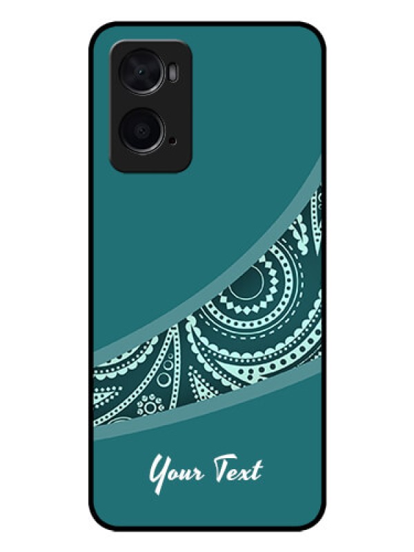 Custom Oppo A96 Photo Printing on Glass Case - semi visible floral Design