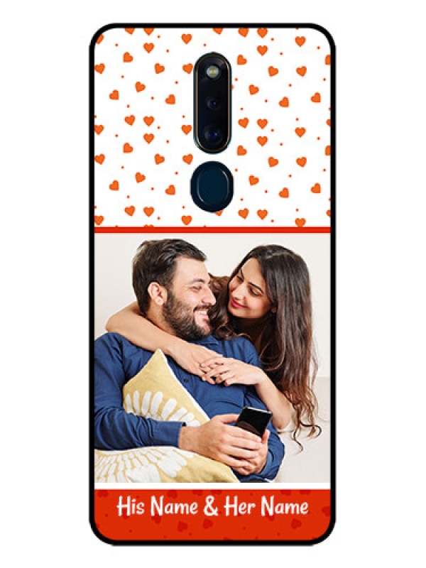 Custom Oppo F11 Pro Custom Glass Phone Case  - Orange Love Symbol Design