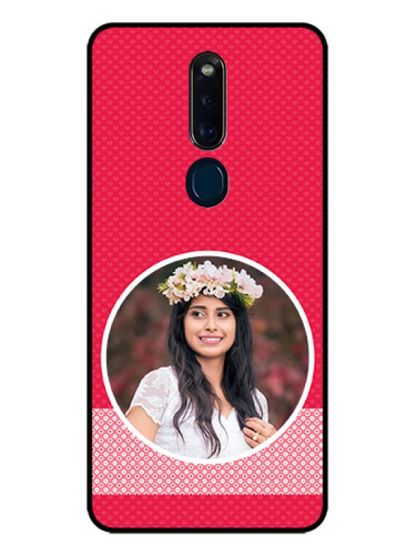 Custom Oppo F11 Pro Personalised Glass Phone Case  - Pink Pattern Design