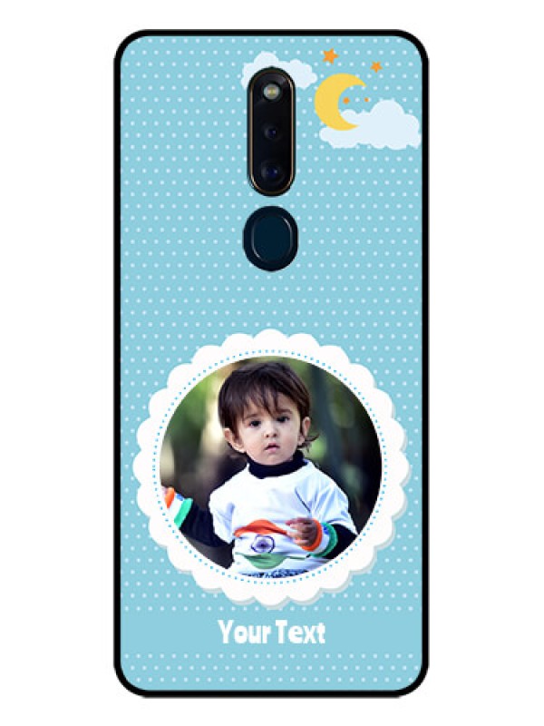 Custom Oppo F11 Pro Personalised Glass Phone Case  - Violet Pattern Design