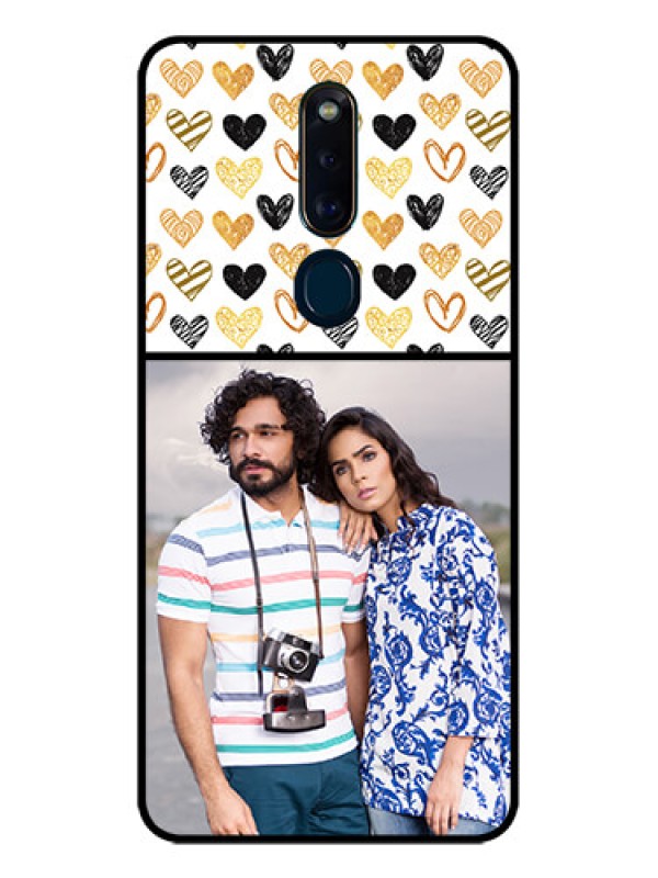 Custom Oppo F11 Pro Photo Printing on Glass Case  - Love Symbol Design