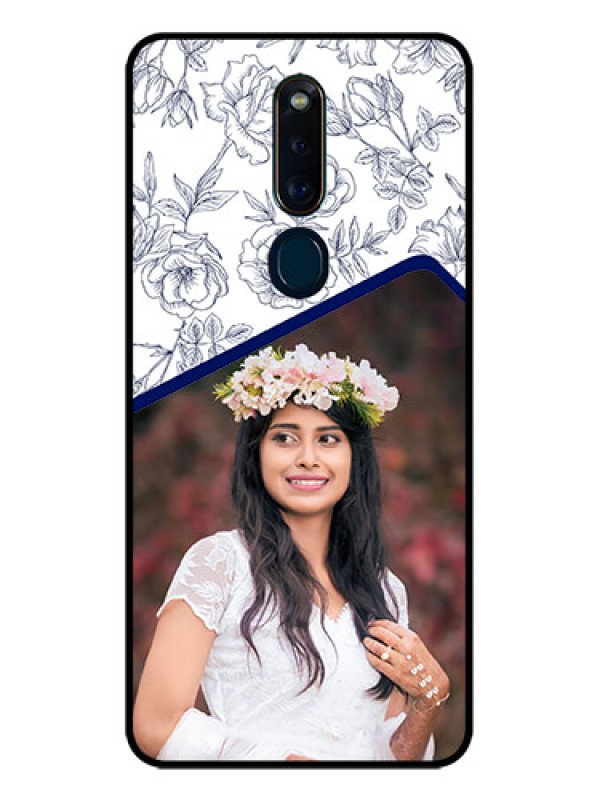 Custom Oppo F11 Pro Personalized Glass Phone Case  - Premium Floral Design