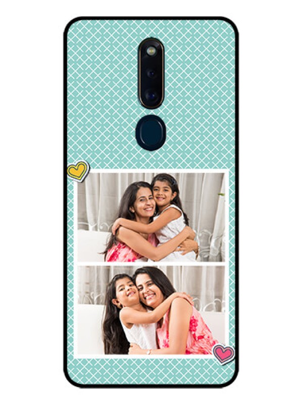 Custom Oppo F11 Pro Custom Glass Phone Case  - 2 Image Holder with Pattern Design