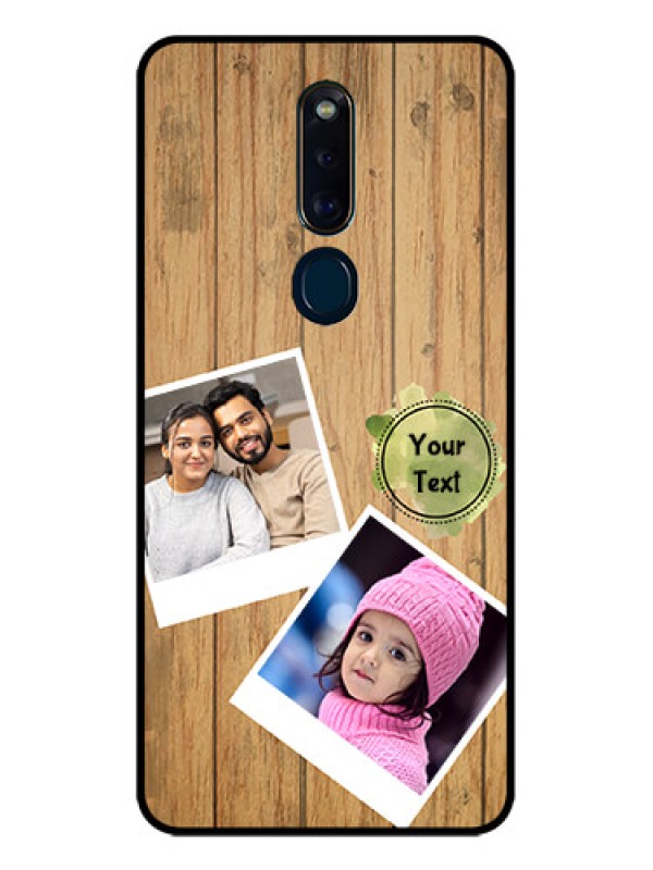 Custom Oppo F11 Pro Custom Glass Phone Case  - Wooden Texture Design