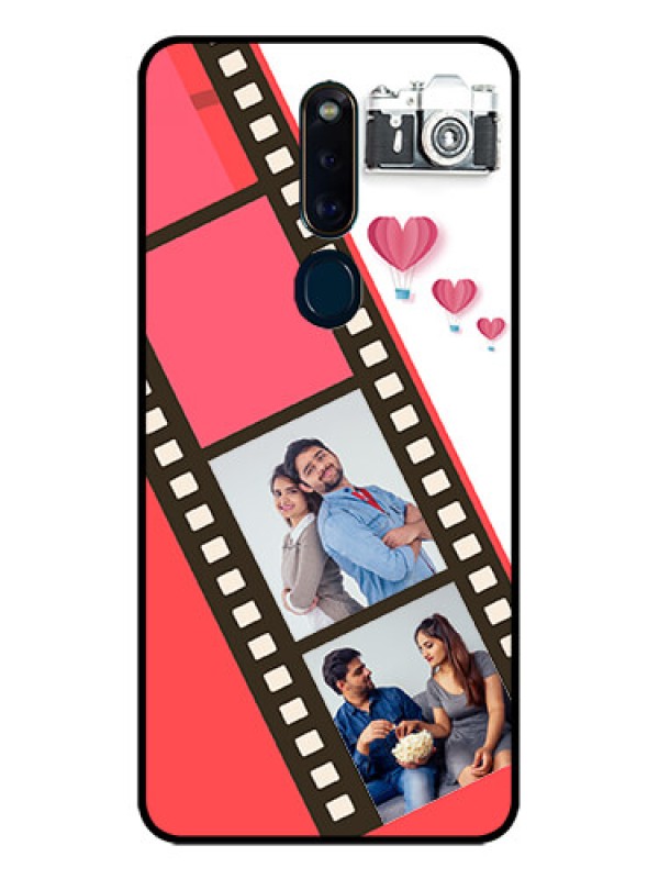 Custom Oppo F11 Pro Personalized Glass Phone Case  - 3 Image Holder with Film Reel