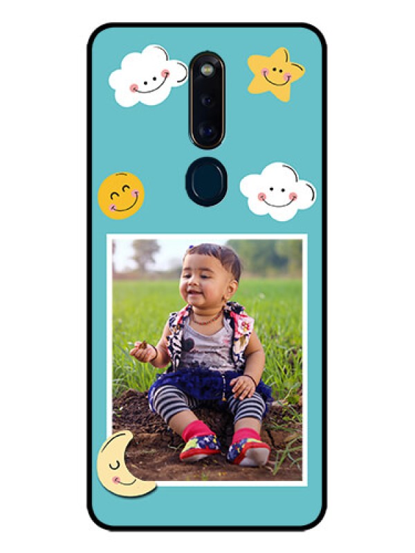 Custom Oppo F11 Pro Personalized Glass Phone Case  - Smiley Kids Stars Design