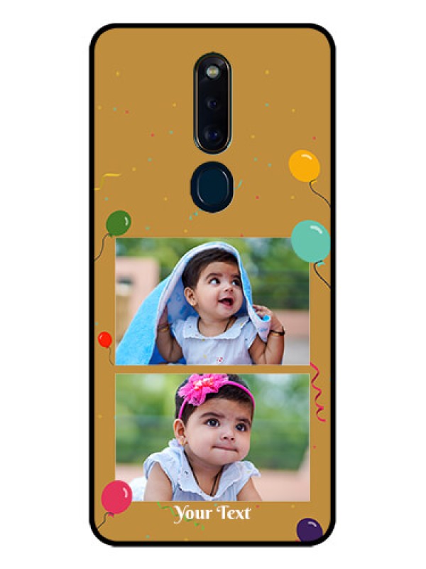 Custom Oppo F11 Pro Personalized Glass Phone Case  - Image Holder with Birthday Celebrations Design