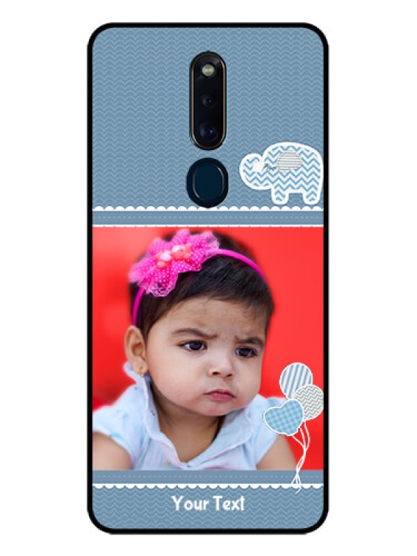 Custom Oppo F11 Pro Photo Printing on Glass Case  - with Kids Pattern Design