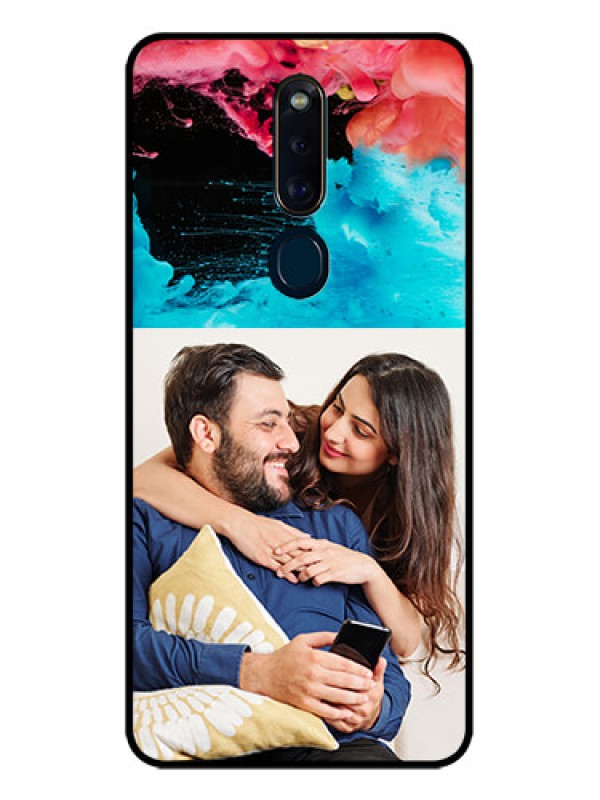 Custom Oppo F11 Pro Custom Glass Mobile Case  - Quote with Acrylic Painting Design