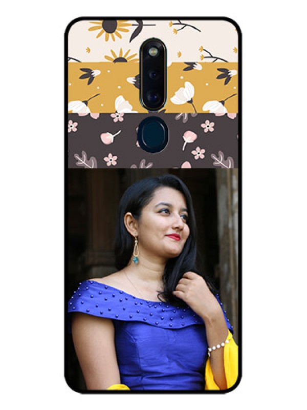 Custom Oppo F11 Pro Custom Glass Phone Case  - Stylish Floral Design