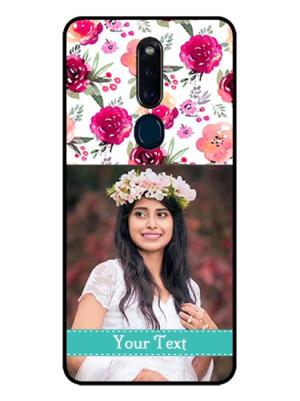 Custom Oppo F11 Pro Custom Glass Phone Case  - Watercolor Floral Design