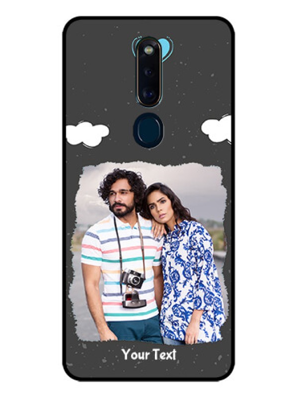 Custom Oppo F11 Pro Custom Glass Phone Case  - Splashes with love doodles Design