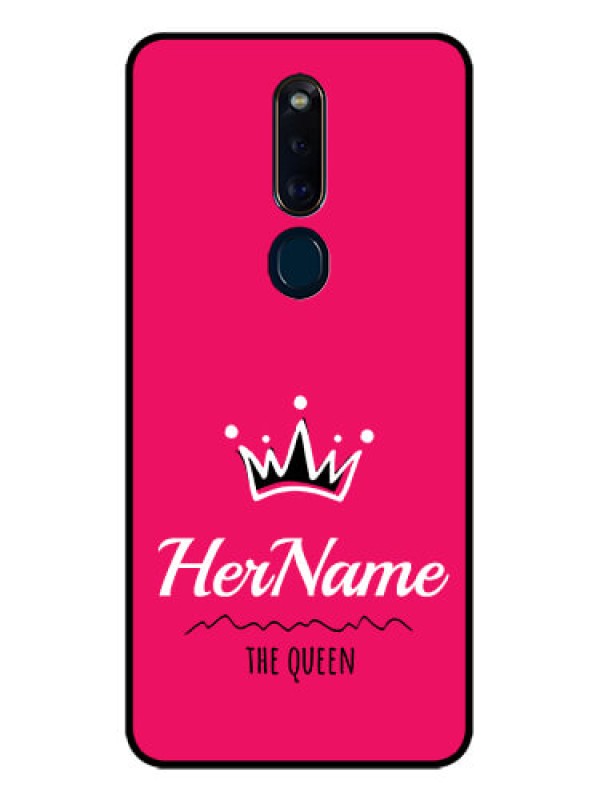 Custom Oppo F11 Pro Glass Phone Case Queen with Name