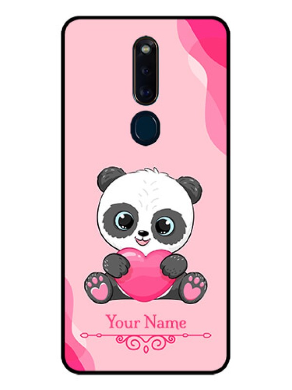 Custom Oppo F11 Pro Custom Glass Mobile Case - Cute Panda Design