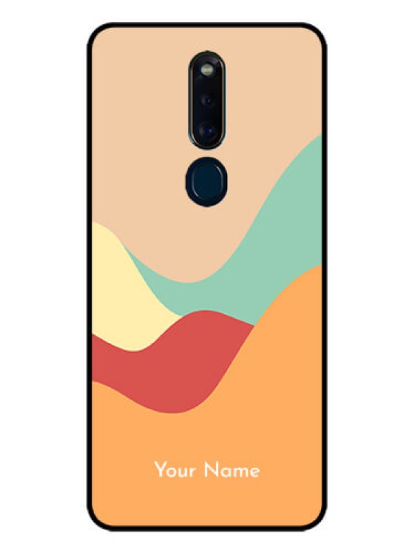 Custom Oppo F11 Pro Personalized Glass Phone Case - Ocean Waves Multi-colour Design