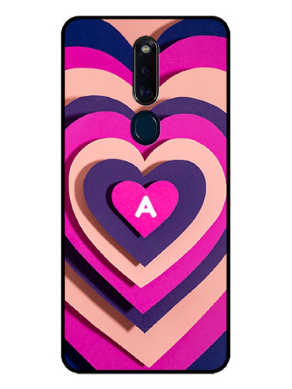 Custom Oppo F11 Pro Custom Glass Mobile Case - Cute Heart Pattern Design