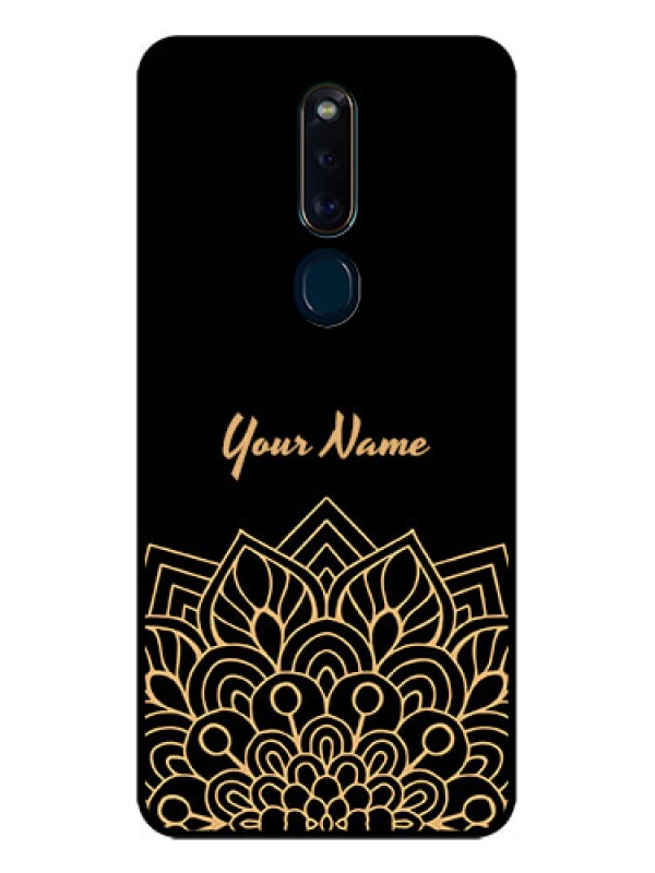 Custom Oppo F11 Pro Custom Glass Phone Case - Golden mandala Design