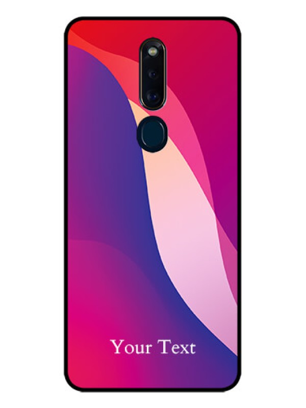 Custom Oppo F11 Pro Personalized Glass Phone Case - Digital abstract Overlap Design
