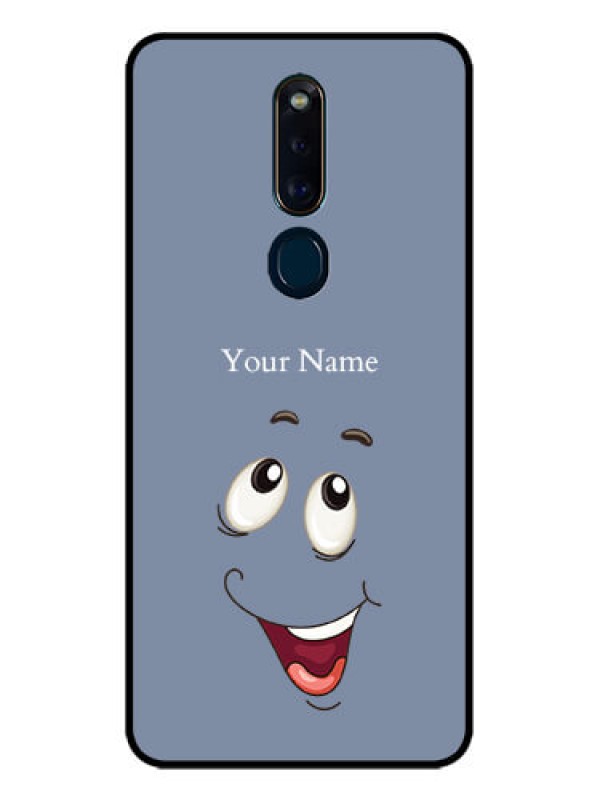 Custom Oppo F11 Pro Photo Printing on Glass Case - Laughing Cartoon Face Design