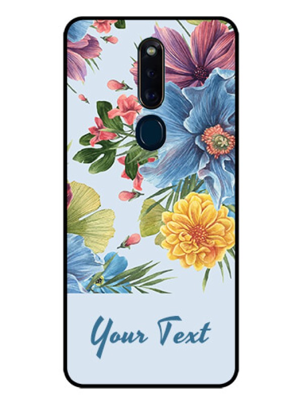 Custom Oppo F11 Pro Custom Glass Mobile Case - Stunning Watercolored Flowers Painting Design