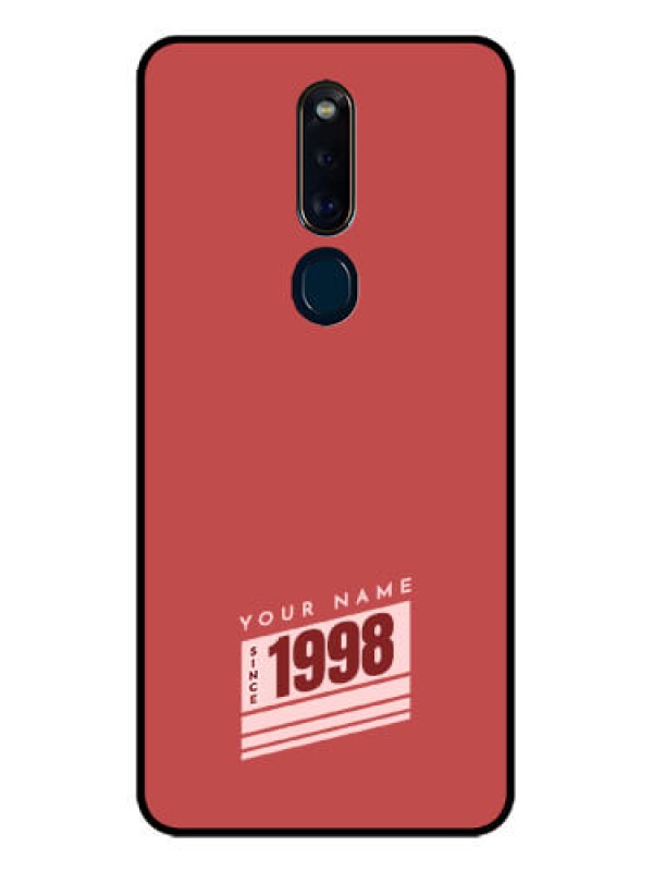 Custom Oppo F11 Pro Custom Glass Phone Case - Red custom year of birth Design