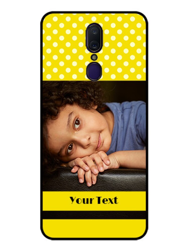 Custom Oppo F11 Custom Glass Phone Case  - Bright Yellow Case Design