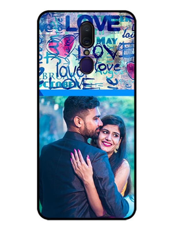 Custom Oppo F11 Custom Glass Mobile Case  - Colorful Love Design