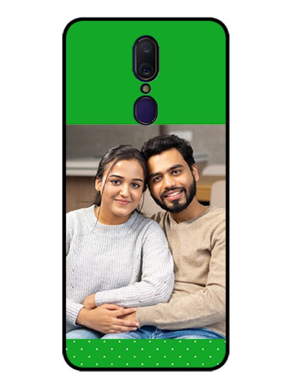 Custom Oppo F11 Personalized Glass Phone Case  - Green Pattern Design