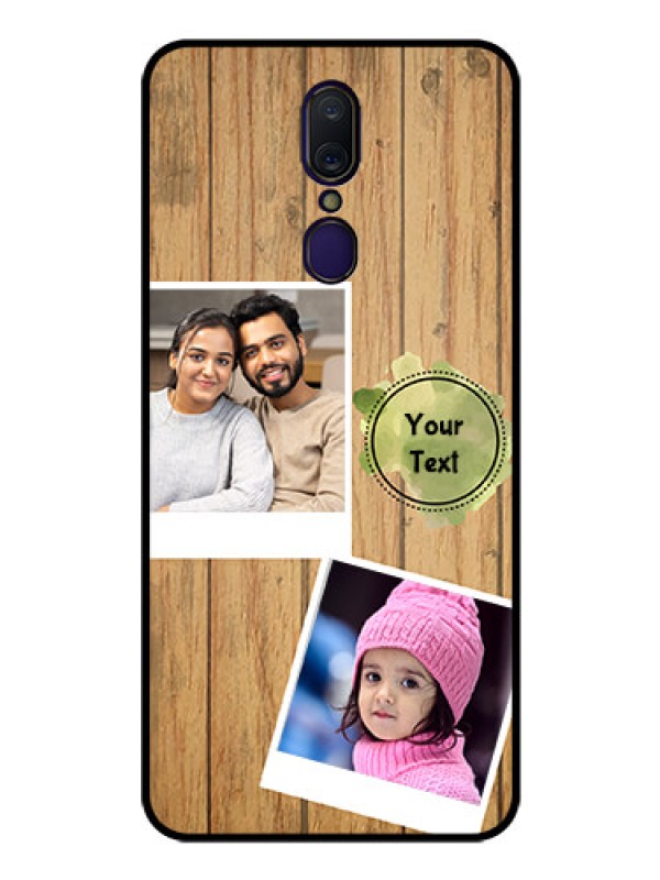 Custom Oppo F11 Custom Glass Phone Case  - Wooden Texture Design