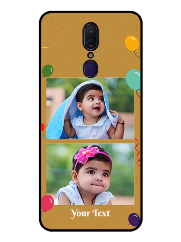 Custom Oppo F11 Personalized Glass Phone Case  - Image Holder with Birthday Celebrations Design