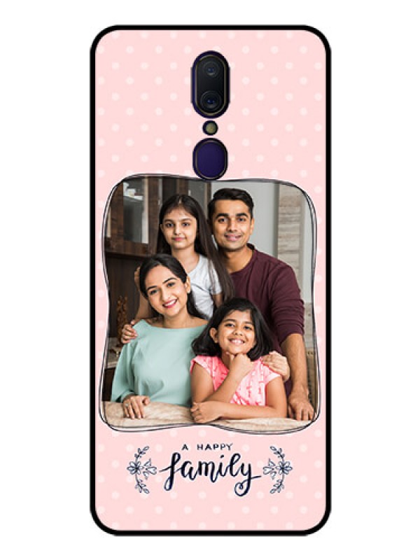 Custom Oppo F11 Custom Glass Phone Case  - Family with Dots Design