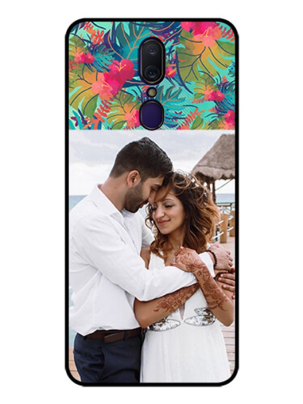 Custom Oppo F11 Photo Printing on Glass Case  - Watercolor Floral Design
