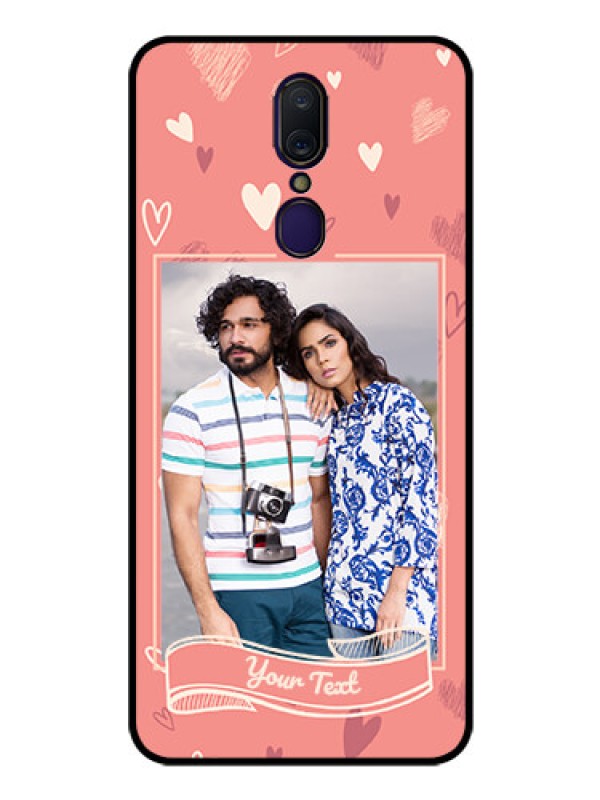 Custom Oppo F11 Custom Glass Phone Case  - Love doodle art Design