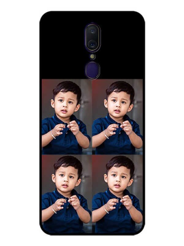Custom Oppo F11 4 Image Holder on Glass Mobile Cover