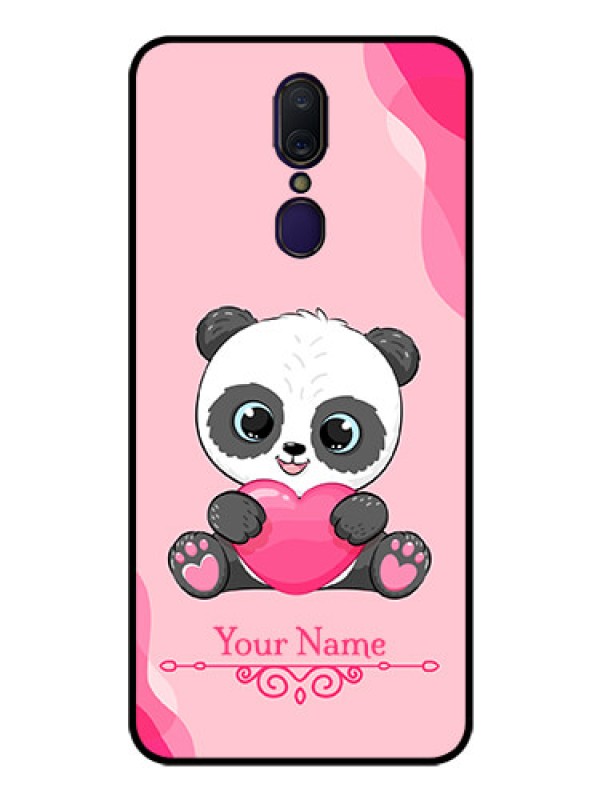 Custom Oppo F11 Custom Glass Mobile Case - Cute Panda Design