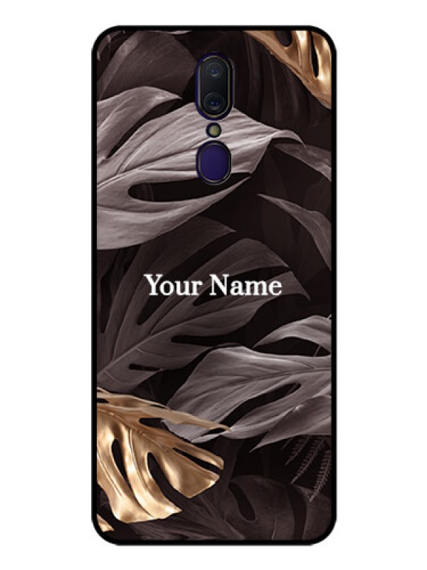 Custom Oppo F11 Personalised Glass Phone Case - Wild Leaves digital paint Design