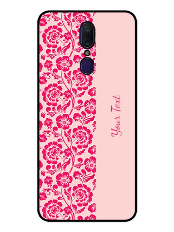 Custom Oppo F11 Custom Glass Phone Case - Attractive Floral Pattern Design