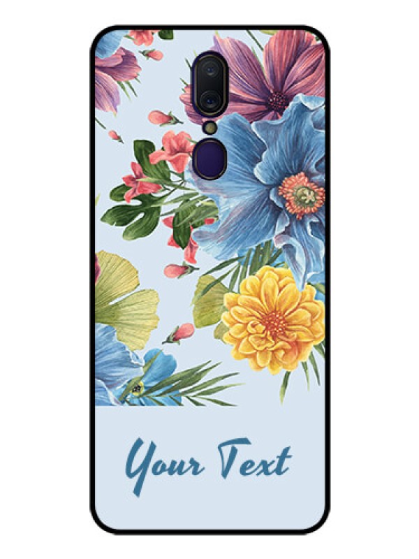 Custom Oppo F11 Custom Glass Mobile Case - Stunning Watercolored Flowers Painting Design