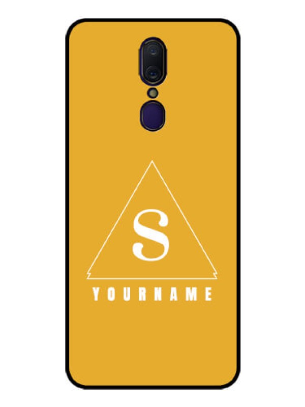 Custom Oppo F11 Personalized Glass Phone Case - simple triangle Design