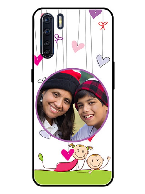 Custom Oppo F15 Photo Printing on Glass Case  - Cute Kids Phone Case Design