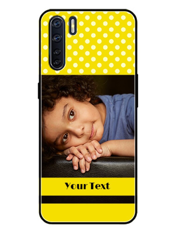 Custom Oppo F15 Custom Glass Phone Case  - Bright Yellow Case Design