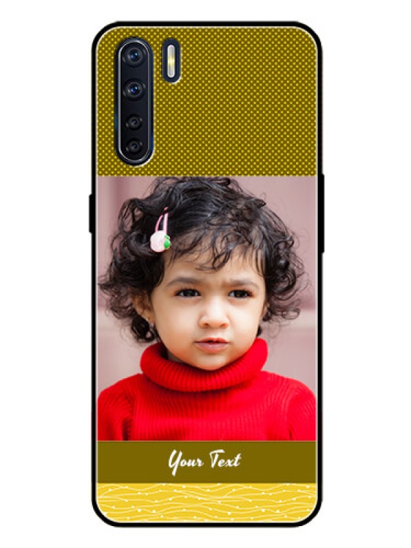 Custom Oppo F15 Custom Glass Phone Case  - Simple Green Color Design