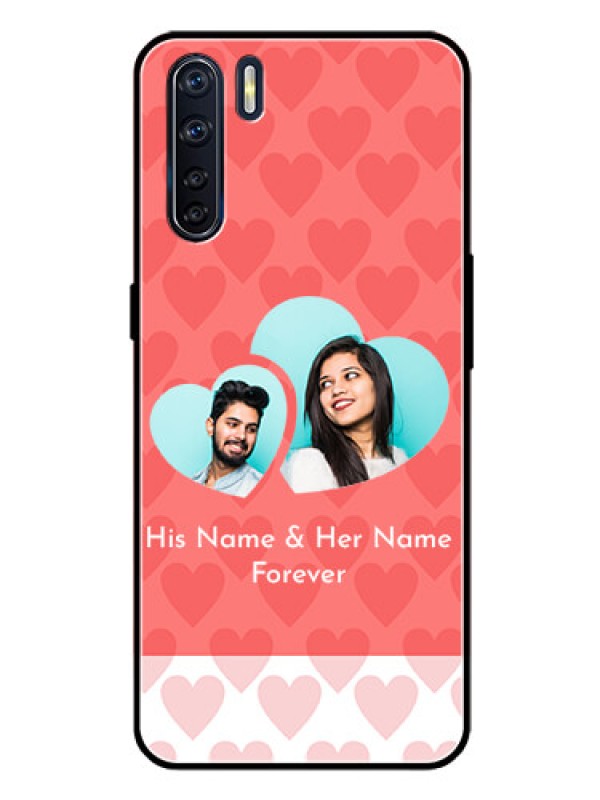 Custom Oppo F15 Personalized Glass Phone Case  - Couple Pic Upload Design