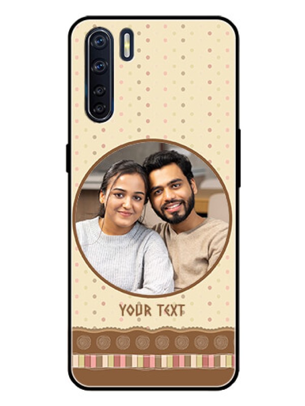Custom Oppo F15 Custom Glass Mobile Case  - Brown Dotted Mobile Case Design